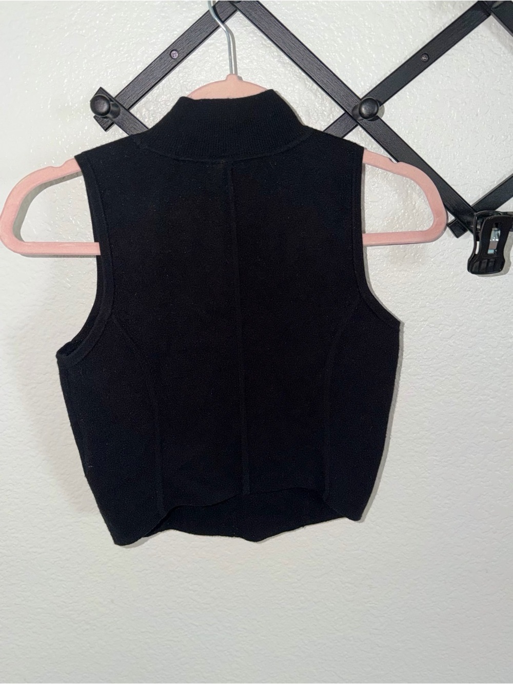 Anthropologie Black Mesh Mock Neck Sleeveless Corset Knit Top XS - Picture 4 of 4
